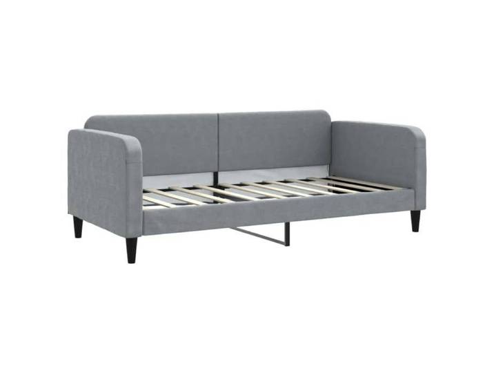Luxe&Mode Lit de repos - sans matelas - Lit adulte simple - 2 ans garantie - gris clair 90x190 cm tissu（35047）