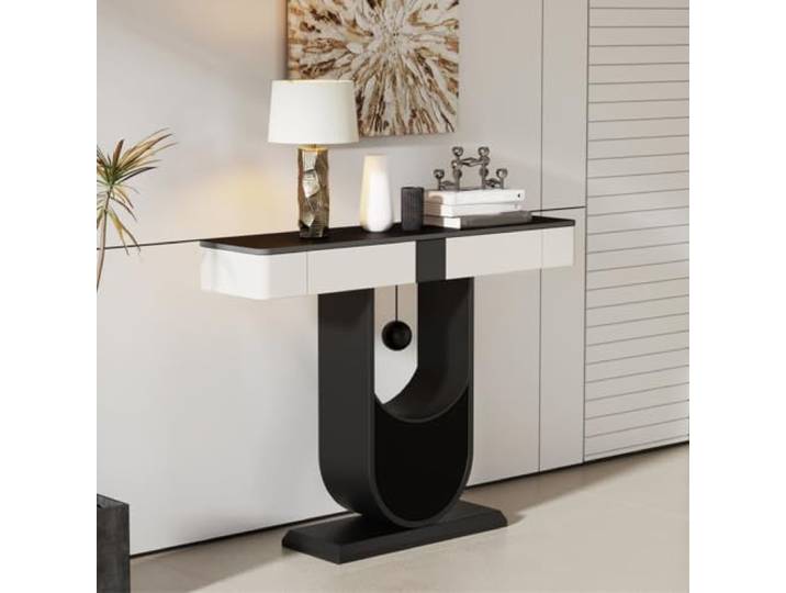 ZSCNYHMT Konsolentisch mit Schublade und Sintersteinplatte Steinplatte, Schublade und stabiles Gestell vereinen Stil und Funktion für moderne Wohnräume(B1,100cm/39.3in)