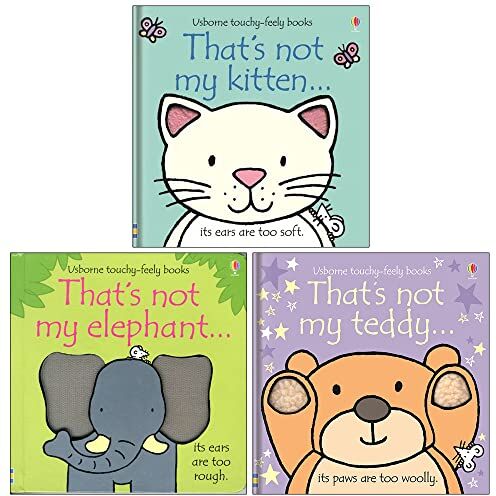 Usborne That’s Not My Touchy Feely 3 Books Collection Set by Fiona Watt – Kitten, Elephant & Teddy Baby Sensory Collection