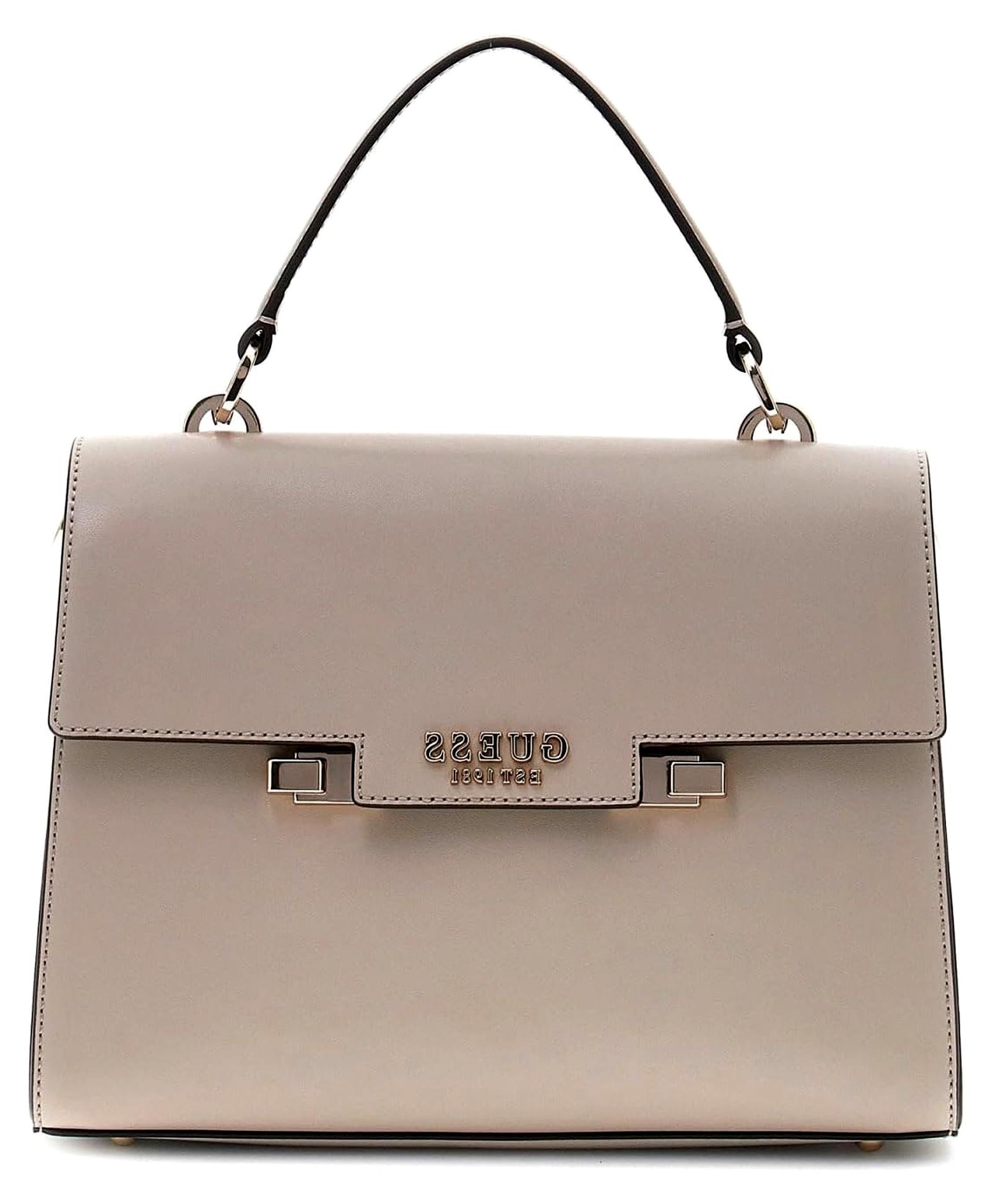 Elegante Handtasche, Kunstleder, Beige, Griff oben, beige