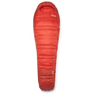 Rab - Alpine 0C / 32F - Daunenschlafsack Gr Regular - Body Size: 185 cm Zip: Left Dark Horizon /Rot