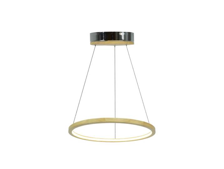Suspension led 1 anneau d40 en bois naturel