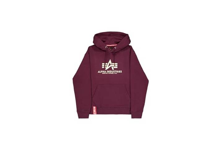 Alpha Industries Herren Basic Hoodie, Dark Cherry, S