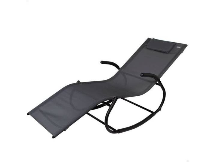Chaise longue - Aktive - Noir - 172 x 75 x 53 cm - Meuble de jardin - 1 personne