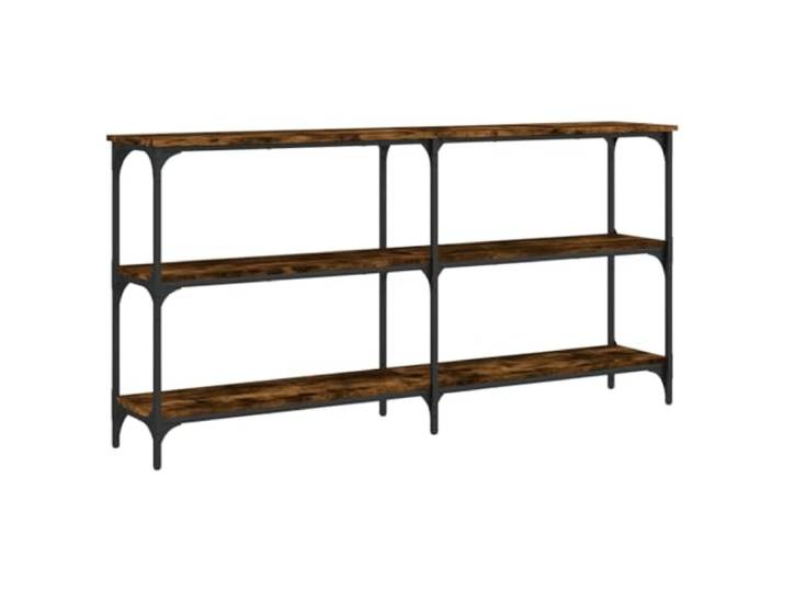 Heofavd Konsolentisch Räuchereiche 150x29x75 cm Flurtisch mit Metallrahmen