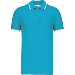 Kariban Herren Kontrast Piqué Polo K245 light turquoise/white/navy 3XL
