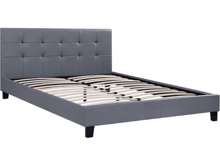 Lit double en pvc Julia - 160 x 200 - Gris clair