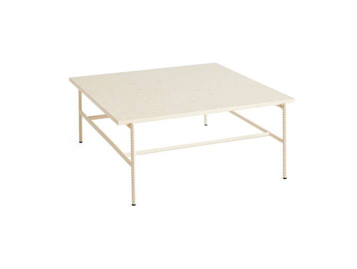 HAY Table basse Rebar 80x84x33 cm Beige marble-alabaster