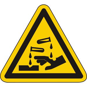 Abtec Hinweisschild ISO 7010 W023, Kunststoff, 20 cm, Warnzeichen, Ätzende Stoffe