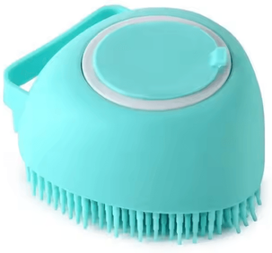 Uplift Curations Silicone Pet Bathing & Massage Gloves Soft Safety Grooming Brush For Dogs & Cats heart shaped Blue