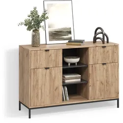 KOMMODE Aterno Viking Oak 120 x 81.2 cm mit 2 Schubladen und 2 Türen