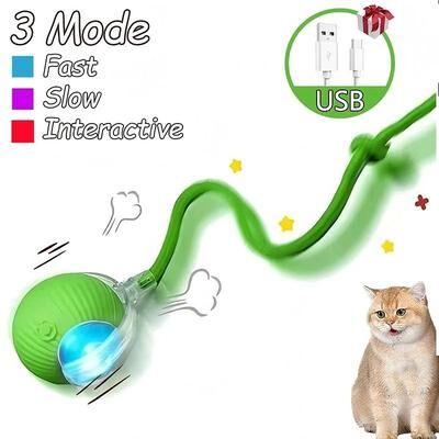 Uplift Essentials Smart Interactive Rolling Ball With Faux Mouse Tail green
