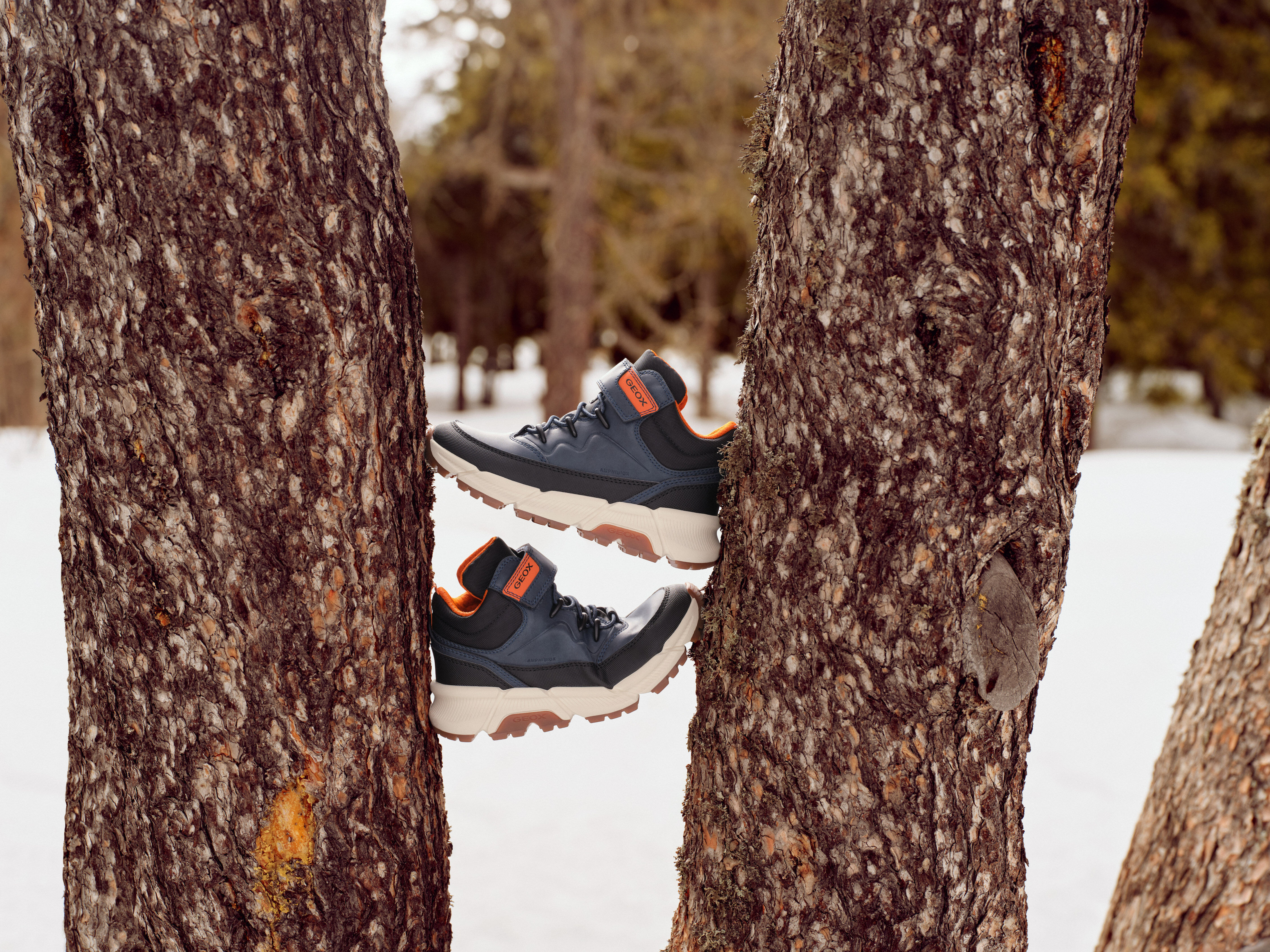 Winterboots GEOX "J FLEXYPER PLUS BOY ABX", Jungen, Gr. 37, wärmend, blau (navy, schwarz), Lederimitat, Textil, Schuhe Winterboots, Sneaker mit Geox Spezial Membrane, Grössenschablone zum Download navy, schwarz 37, wärmend