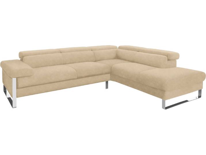W.SCHILLIG Ecksofa finn, toller Sitzkomfort, L-Form, hochwertige Verarbeitungsdetails, German Design Award 2016, Fußgestell Chrom glänzend, Breite 281 cm