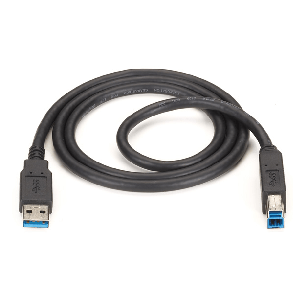 USB 3.0 Kabel Typ A-B 1,8M - USB-Ladung & Daten, Schwarz - 1st Quality