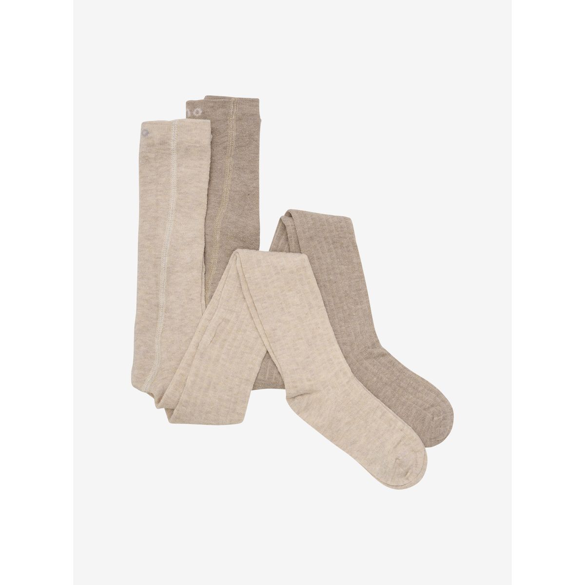 Minymo Wool Stocking - rib 2-pack silver mink melange (235) 92\98 5979-235-92\98