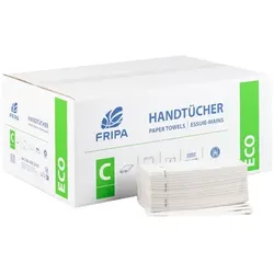 Fripa Papierhandtücher 3072 Blatt weiß 25x33 cm Papierhandtuch in Lagenfalzung (C-Falzung), 2-lagig