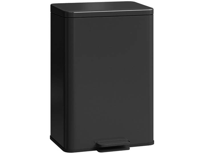 Homcom Mülleimer Edelstahl Kunststoff Schwarz, Metall, 30.6x44.2x34.2 cm, Haushalt & Reinigung, Reinigung, Mülleimer & Abfallsammler