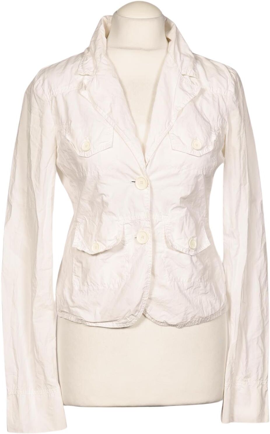 Patrizia Pepe Damen Blazer, Weiß, Gr. EU 36 (IT 42), Baumwolle - Second Hand