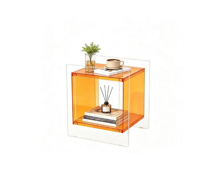 LuxusKollektion Beistelltisch Beistelltisch Acryl Orange 46x39.5x55cm (1-St)