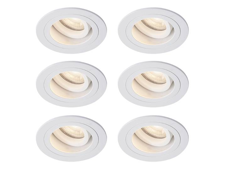 Ensemble de 6 spots encastrables modernes blancs orientables et