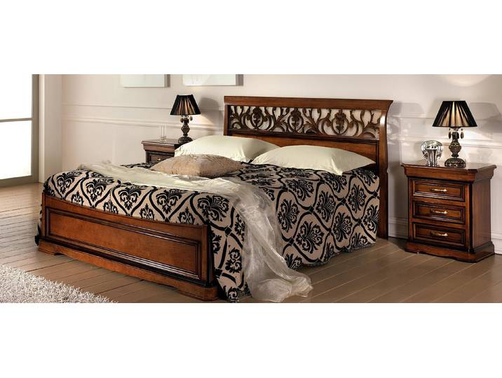 JVmoebel Holzbett Vaccari Giovanni Schlafzimmer-Set in Braun mit eleganter Ästhetik (3-tlg., Bett), Made in Italy