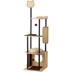 Wiltec Fudajo (168 cm, Beige, Braun), Katzenbaum