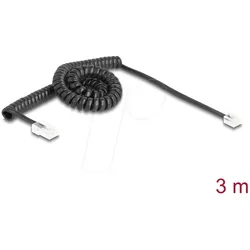 DELOCK 88480 - Telefonkabel / Spiralkabel, RJ11 Stecker / RJ45 Stecker, 3 m
