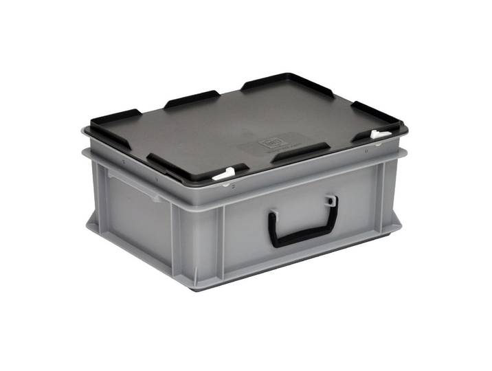 Stapelbox Utz RAKO Koffer 400x300x184 , grau, B:40cm H:18,4cm T:30cm, Aufbewahrungsboxen, Stapelbox