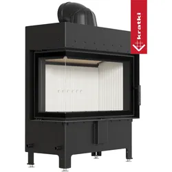 Kamineinsatz aus Stahl KRATKI LUCY links 14 kW Ø 200
