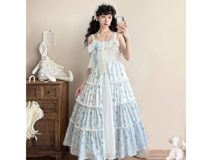Robe Lolita d'été en coquillage, Design Original, Style vacances, à bretelles, douce et élégante, robe de princesse pour filles