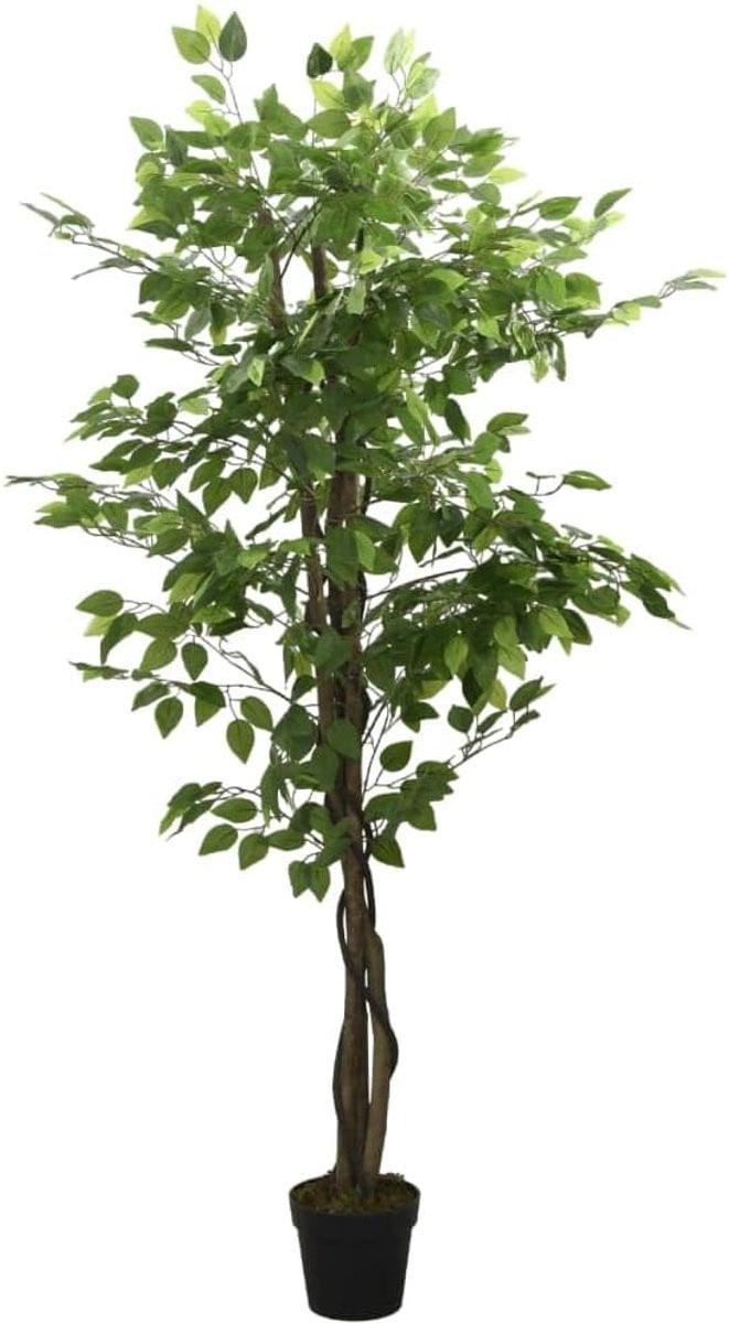 Kunstmatige Ficus Boom - Groene Nep Ficus Binnenplant voor Woonkamer Decoratie - Hoogte: 150 cm