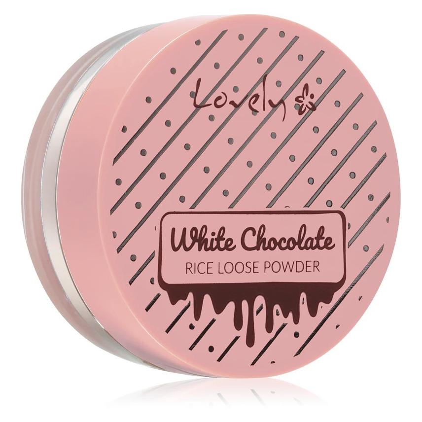 Lovely White Chocolate Rice Loose Powder Fixing Rice Face Powder For All Skin Types 8G (Transparent) (5901801697404)