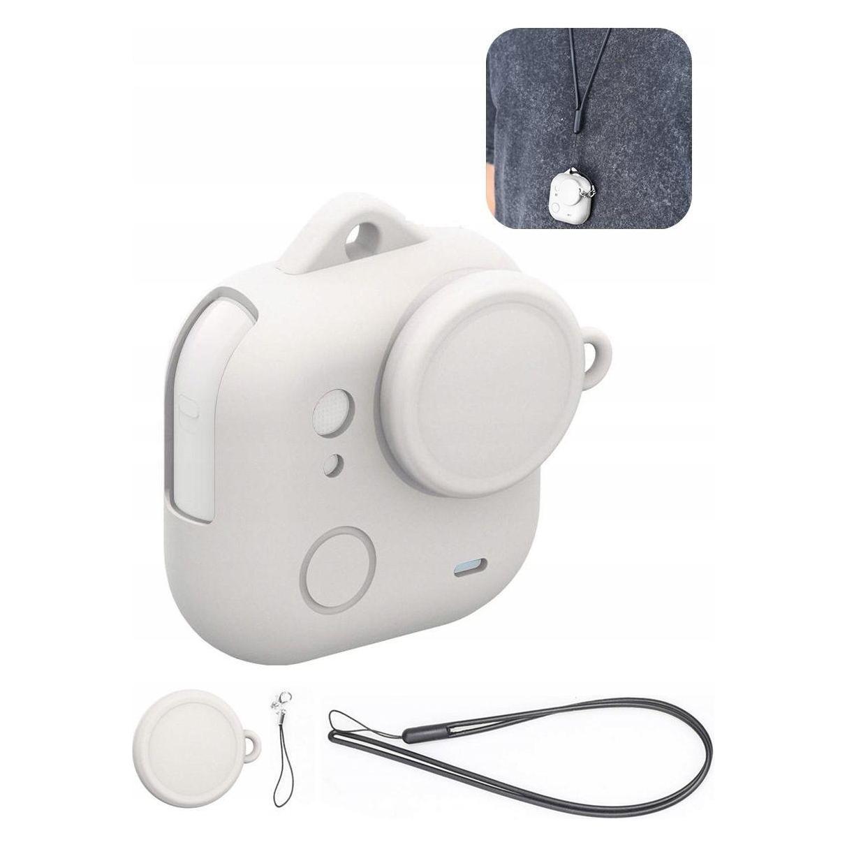 Puluz Etui Silikonowe Case Osłona Futerał Do Insta360 Go Ultra + Dekielek I Smycz / Pu786w / Biały (PULUZ)