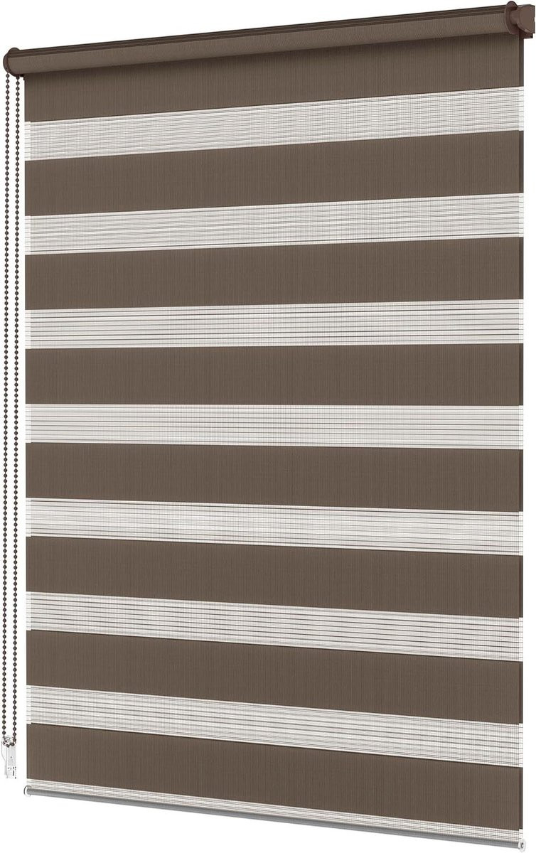 Donkerbruin Dubbel Rolgordijn Duo Day & Night - 120 x 120 cm
