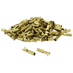 P2R, Kabelverbindung, Pack mit 100 ungefilterten Messing-Kabelschuhen, zylindrisch, weiblich.