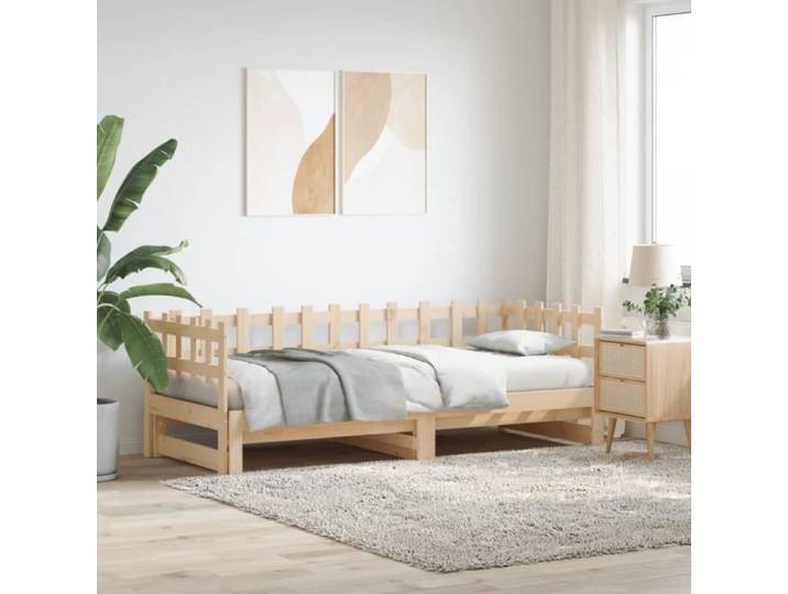 Lit coulissant 2x(80x200) cm Bois de pin massif 840385