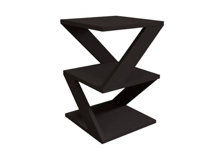Hanah Home Moderner schwarzer Beistelltisch mit Wandbefestigungsmöglichkeit, 100% melaminbeschichtet, 29,6 x 54,2 x 29,6 cm Langlebiges und stilvolles Design