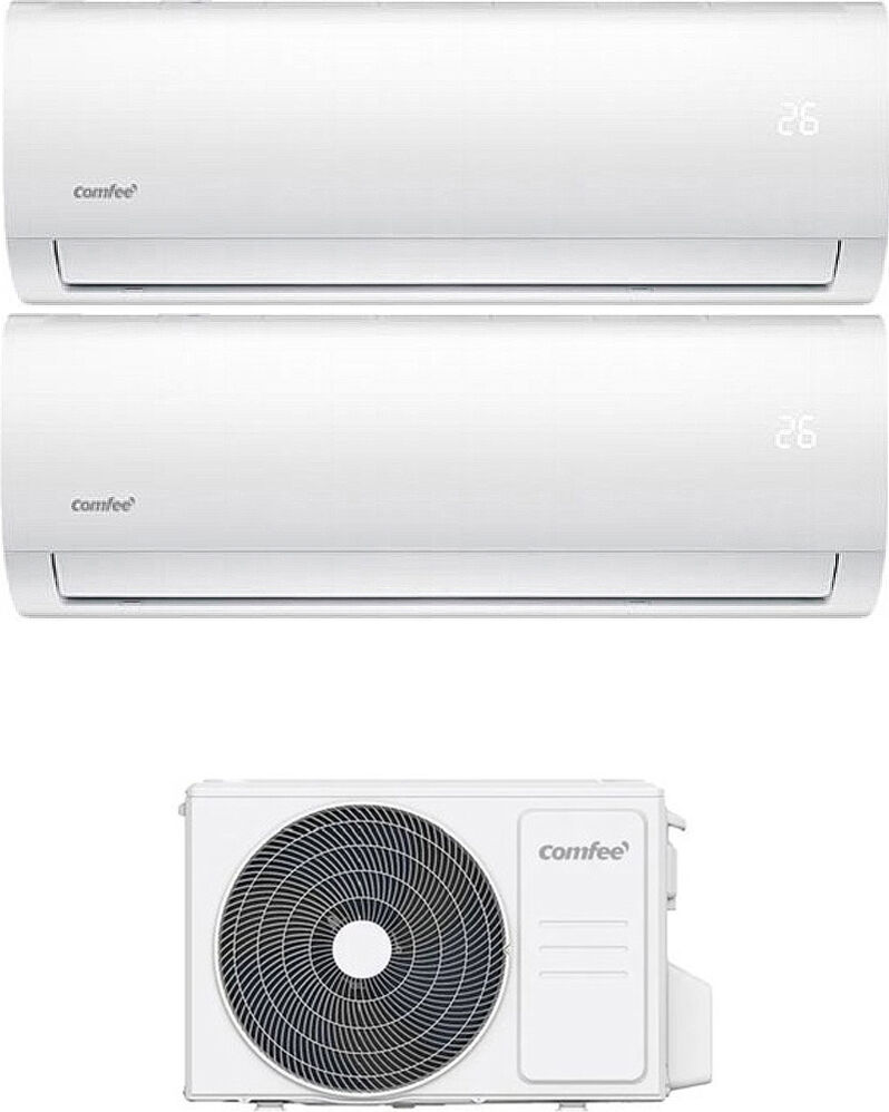 comfee Cfw09aiu+cfw12aiu+2f18k Climatizzatore Dual Split Inverter 9000 + 12000 Btu Condizionatore Con Pompa Di Calore Classe A+/a Gas R32 (Unità Interna + Unità Esterna) - Cfw09aiu+cfw12aiu