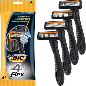 Bic Nassrasierer 4 Flex, Einwegrasierer, für Herren, 4-fach Klinge, 4 Stück