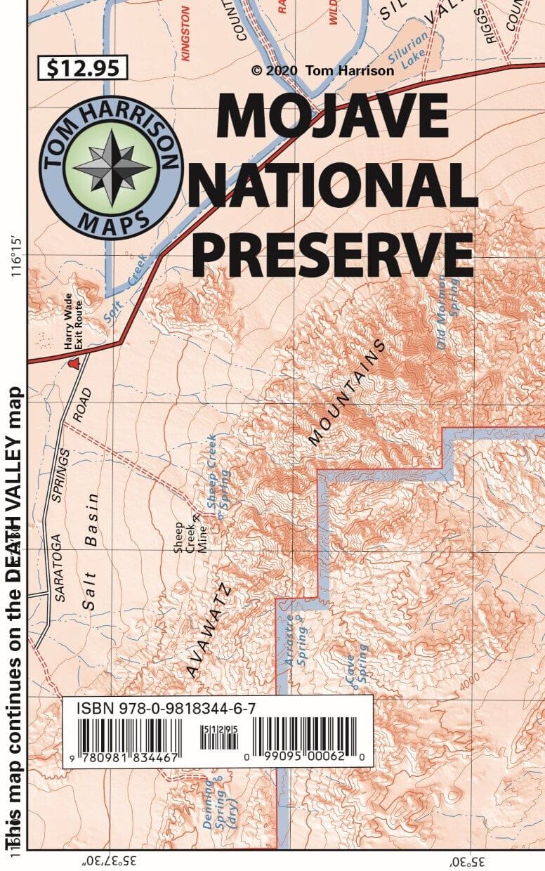 Carte récréative de la réserve nationale de Mojave   Tom Harrison Maps