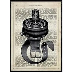 POSTER Kompass Des Wassers A4 Schwarzer Rahmen