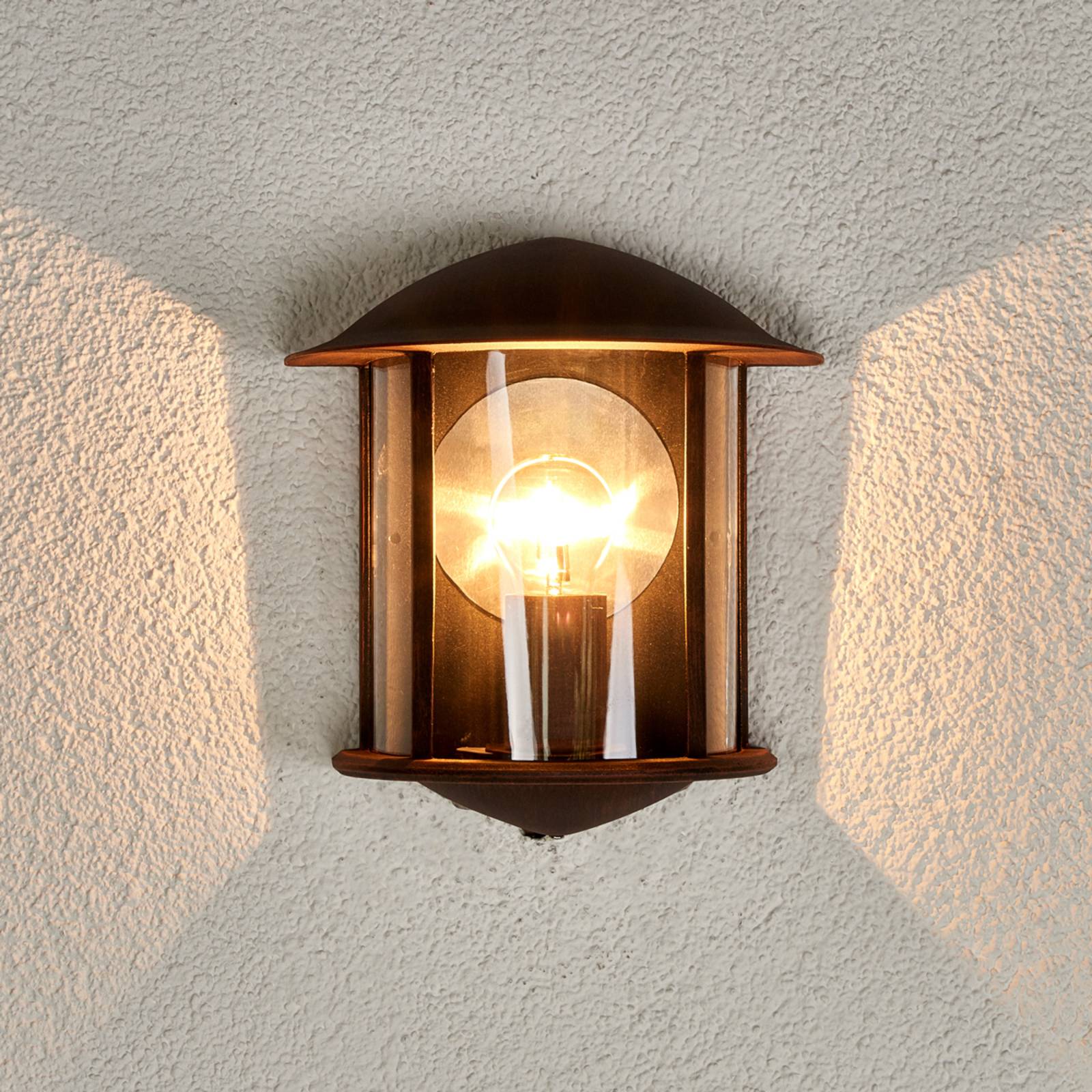 Outdoor Wall Light Maelis Lindby, dimmable, Brown / rust, Aluminium, Modern, Outdoor Wall Light