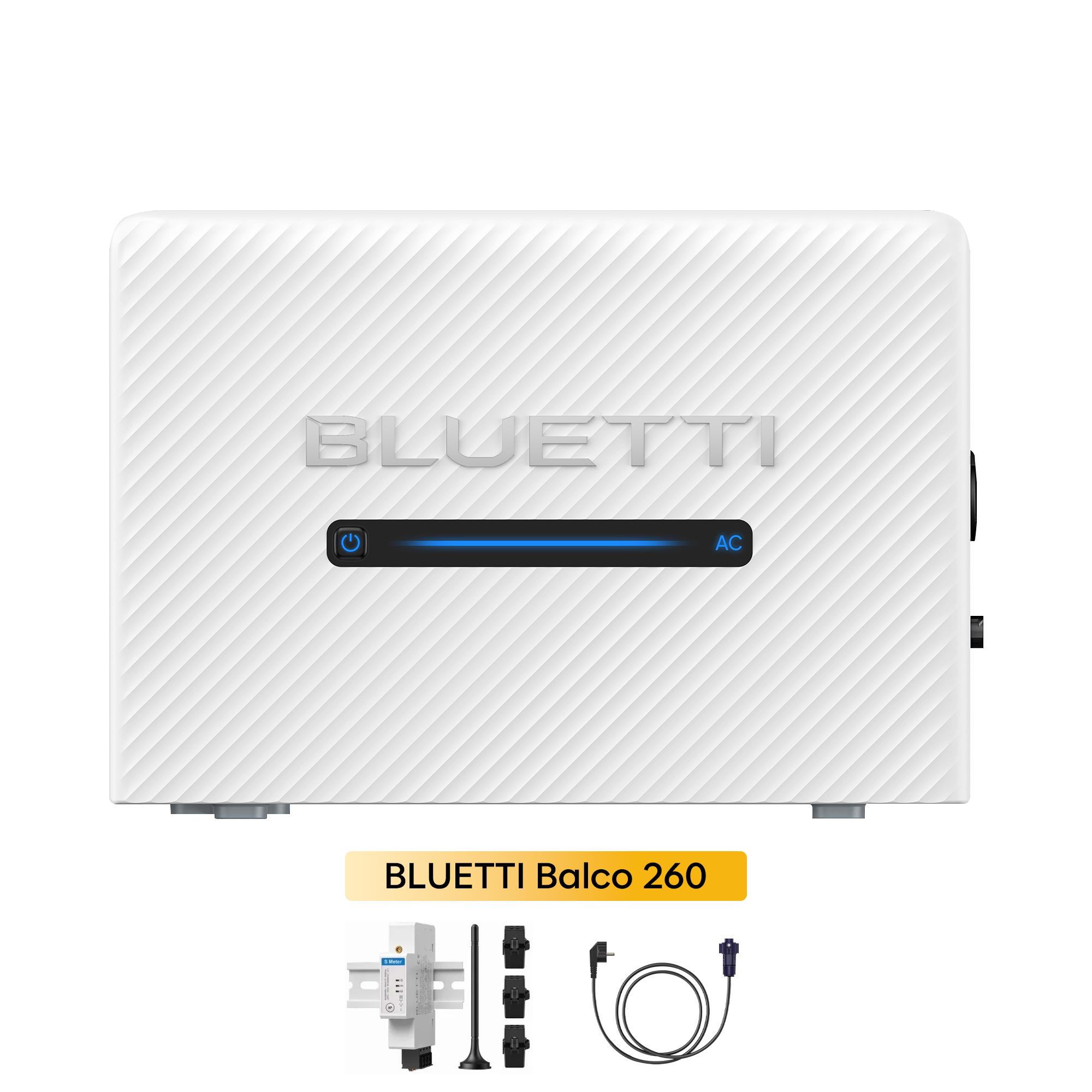 PowernessBalkonkraftwerk Speicher Bluetti Balco 260 2,560 Wh 4 MPPT Mit Bluetti S Meter für Balkonkraftwerk (0% MwSt)