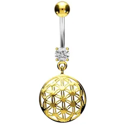 Titan Bananabell mit 925er Silber-Design BLUME DES LEBENS