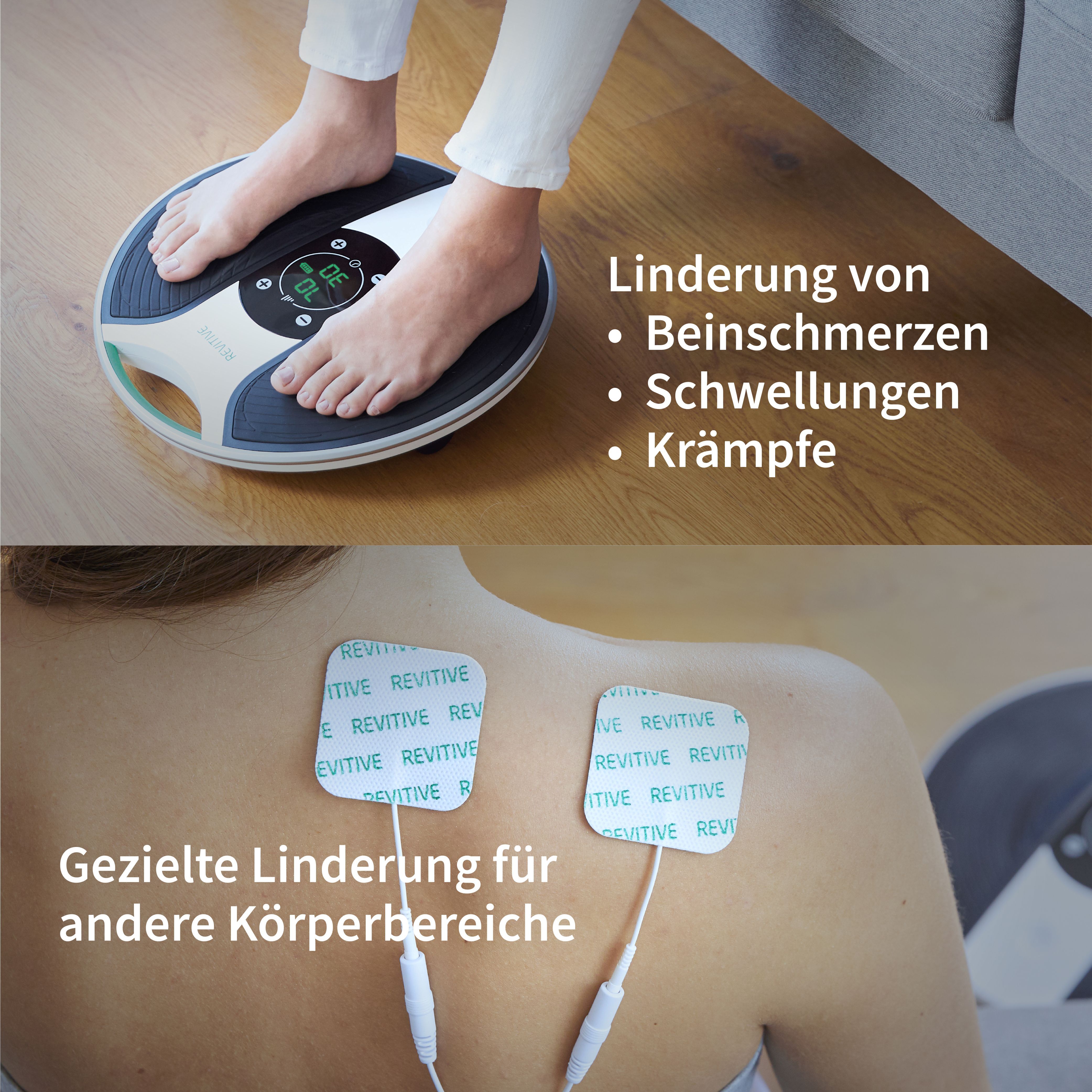 EMS-Gerät REVITIVE "Medic Plus Knie Durchblutungs-Stimulator", grün, Elektro-Muskel-StimulationsgeräteB:36cm H:8cm L:36cm, EMS-Gerät, Lindert Beschwerden, schlechte Durchblutung, Schwellungen, Krämpfe, B:36cm H:8cm L:36cm grün Einheitsgröße
