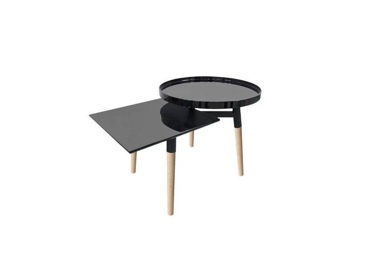 Kayoom Beistelltisch, Schwarz, Holz, Metall, Bambus, zylindrisch, 77x46x49.5 cm, einfacher Aufbau, Wohnzimmer, Wohnzimmertische, Beistelltische, Beistelltische Metall