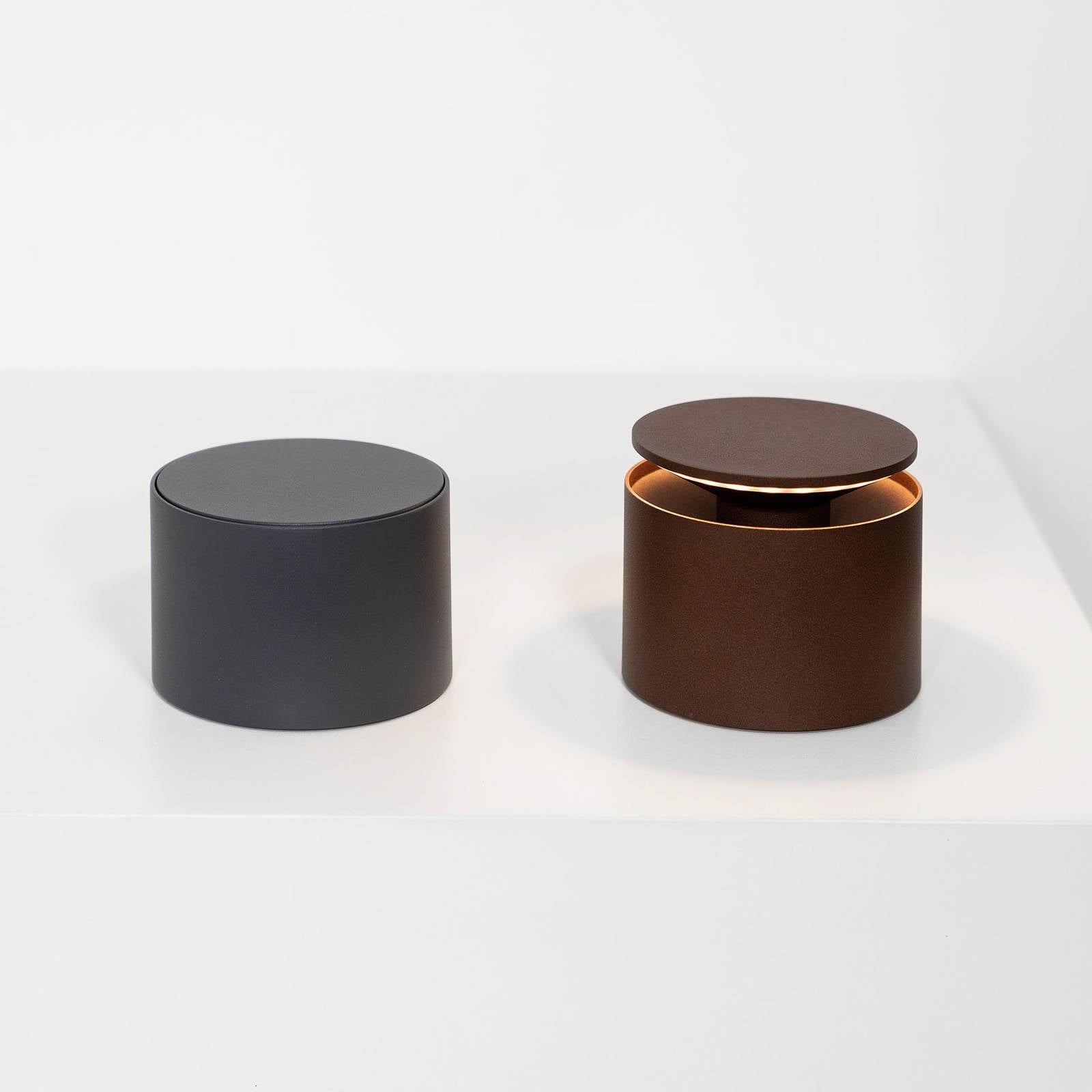 Zafferano Push-up Rechargeable Table Lamp IP54 Corten Push-up, dimmable, Brown / rust, Living / Dining Room, Aluminium, Modern