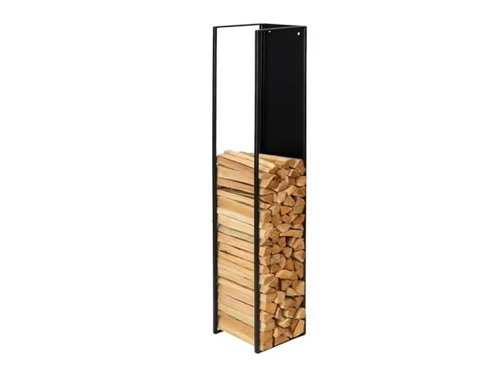 Relaxdays Kaminholzregal, Wandmontage, HBT: 160x25x25 cm, schwarz