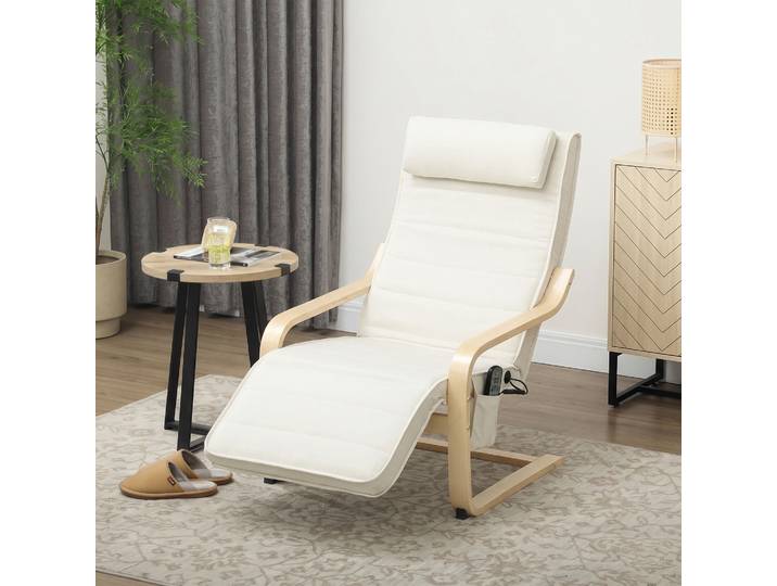 HOMCOM Fauteuil Relax Massant Chauffant Crème 67x95x101 cm